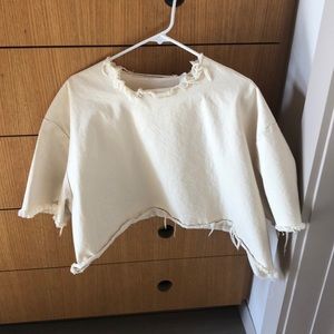 Ashley Rowe Oversized Tee | Cream Canvas/Denim | One Size
